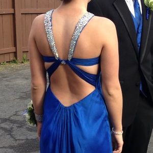 Elegant blue prom dress/ ball gown